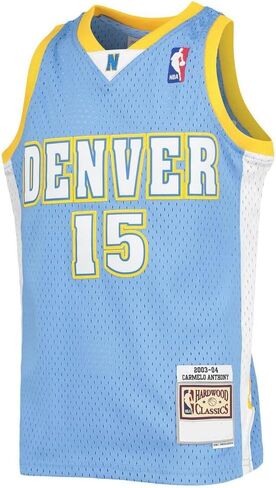 Carmelo Anthony Denver Nuggets Light Blue Youth 8-20 Hardwood Classic Soul Swingman Player Jersey in Saudi Arabia