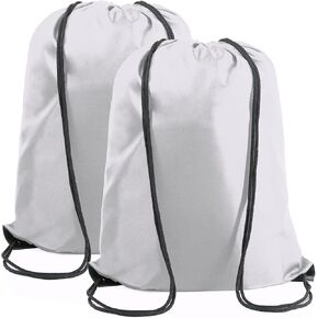 BeeGreen Black Drawstring Backpack Bags Bulk 2 Pack X-Large 22.4" L x 17.5" W Sports Cinch Sack Gym String Bags Machine Washable Heavy Duty String Backpack for Men Women