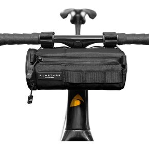 Compact Bar Bag – Midnight Black | Hard-Shell Bike Handlebar Bag with Waterproof Zipper & Adjustable Straps | Lightweight Bicycle Handlebar Bag, Compatible with Road, Gravel & MTB Bikes