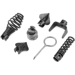 Joyzan Drain Cleaner Cutter Head, Pipeline Cleaning Cutting Combination Set Plumbing Snake Line Pipe Augers Tool 16mm Manganese Steel Dredging Automatic Locking Machine Auger Clog Sewer Electric 7PCS