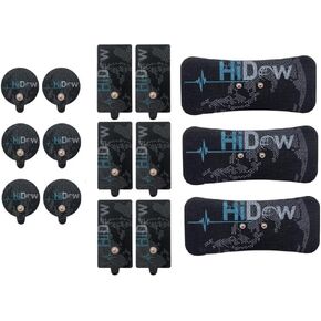HiDow Tens Unit Replacement Stimulator Pads Large Electrodes Variety Pack | Premium Quality Large Electrode Pads Compatible with Hi-Dow | IQ Massager (3 of Each Size – Total 9)