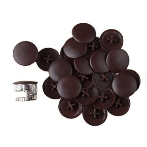 100PCS Screw Cap Covers Waterproof Plastic Screw Three-in-One Connection Cap Cross Type for Phillips Screws Head, Cabinet, Decoration Tapping Screw Cover?Dark Brown?