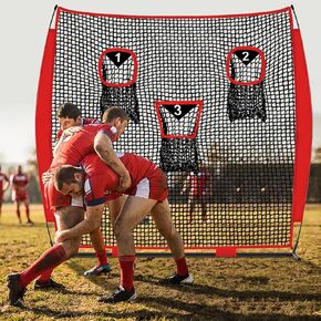 Football Nets for Throwing, Football Target Net Quarterback Throwing Net Football Target Practice Accuracy, Portable Football with 3 Throwing Targets