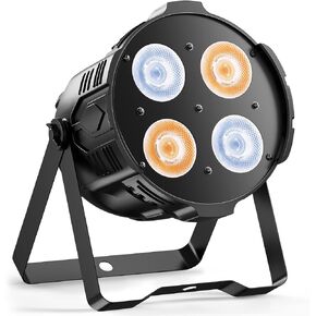 COB Par Stage Lights 200W LED Spotlight Warm & Cool White Uplights for Events, Professional DMX Party Lights for Wedding DJ Church Theater Photo Studio Concert Live Show 1Pack