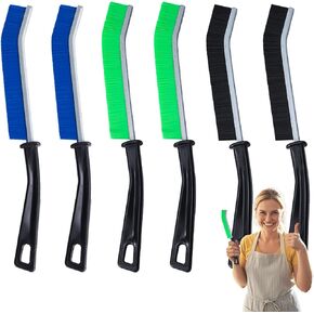 6-Pack Hard Bristle Crevice Cleaning Brush, Best Tool for Cleaning Grout, Gaps, and Sink, Home Cleaning Essentials, Crevice Cleaning Tool for Kitchen and Household Use