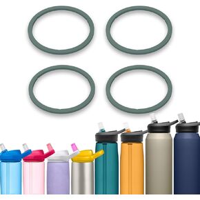 BOSORIO 4 Pack Gaskets Compatible with Camelbak Eddy+ Water Bottle with Straw 20oz 25oz 32oz, Replacement Rubber Seal Part for Straw Lid