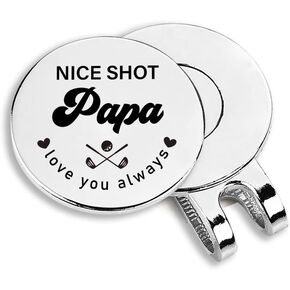 Golf Ball Marker with Magnetic Hat Clip Nice Shot Papa Love You Always Golf Hat Magnetic Clip Papa Engraved Golfer Golf Lovers Gift for Grandpa