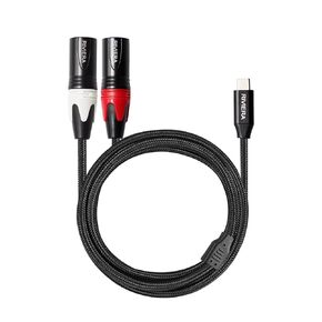 RIVIERA USB C to 2 XLR Cable Nylon Braid Aux Cable Noise for Muscial Instrument Amplifier, Speaker, Mixer Console, etc 6FT/1.8M