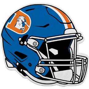 Rico Industries NFL Football Denver Broncos White Helmet Shape Cut Pennant - Home and Living Room Décor - Soft Felt EZ to Hang