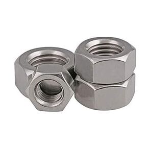 4Pcs Silver M10 x 1.25 mm Pitch Stainless Steel Left Hand Thread Hex Nut Metric Thread Handle Nuts Fasteners