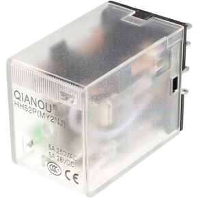 uxcell Electromagnetic Power Relay, DC 48V Coil Green Indicator Light 8 Pin DPDT Electromagnetic General Purpose Power Relay