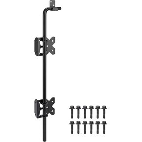 Heavy Duty 36 Inch Cane Bolt Gate Drop Rod Gate Stopper Hardware, Wooden Fence Latch for Gates, Metal Gates Doors Stopper for Gate Ground, Wrought Iron Gate Latches, Black Finish, 1 Pack