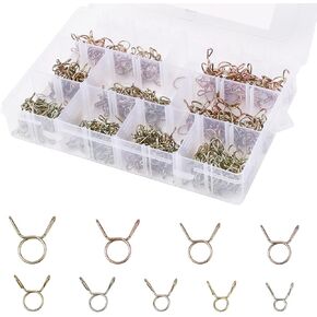 330pcs مشابك خرطوم الربيع ، 5-13 مم خراطيم مرنة المشبك مجموعة مجموعة صغيرة من خرطوم المشابك ماء أنابيب نابض نابض مشابك نابض للخراطي