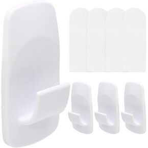 6 Pack Jumbo Utility Hooks with 16 Adhesive Strips, Holds up to 6 lb, Damage Free Hanging Hooks Removable Wall Hooks, Heavy Duty Sticky Hooks for Hanging Garland Hat Key Coat Wreath Towel