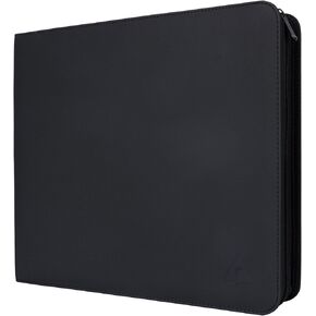 Rayvol Trading Card Binder, 12 Pocket Fit 1800 Cards - Metal D-Ring Card Holder with 75 Double-Sided Clear Pages, Top-Loading Collectors Album -White