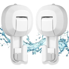Suction Cup Hooks, 2Pack Heavy Powerful Vacuum Hook 11 Lb Waterproof Reusable Suction Hanger Hook for Kitchen, Bathroom, Restroom, Shower Hanging, Easy to Install and Remove, No Hole Punched