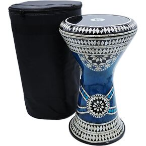 The 18 '' Sombaty Horizon Zaza Percussion Egyptian Style Darbuka With 9'' Drum Head (Liquid Blue-9'')