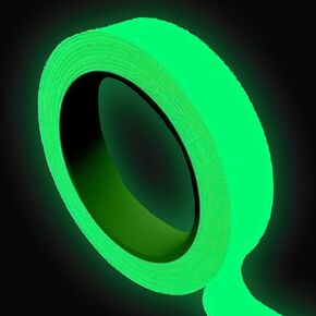 1in*30ft Glow in The Dark Tape Green Fluorescent Spike Sticker Continuous Luminous Tapes for Easter Theater Stage Party Wall Step Emergency Exit (1 inch Wide)