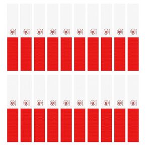 50PCS Trailer Reflectors, 12"X2" Red/White Self-Adhesive Reflector Tape Outdoor Waterproof, Safety Caution Warning Reflective Stickers for Cars, Trucks, Trailers Dot Reflective Tape for Trailers