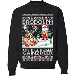 Funny Santa Gym Lifting Welcome to The North Swole Ugly Christmas Sweater Unisex Crewneck Sweatshirt