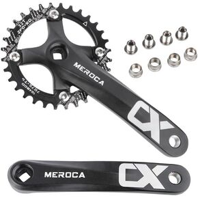Square Taper Crankset | Mountain Bike Bicycle Crankset |Narrow Wide Chainring 170mm Crank Arm | Suitable for Single Speed Chains & Pedals | Compatible with 8/9/10/11 Speed Bikes