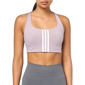 adidas Women's Powerimpact 3-Stripes Training Support Bra, Preloved Fig, (Medium) C/D