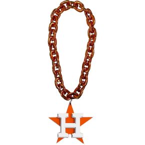 Houston Astros MLB Orange Fan Chain 10 Inch 3D Foam Necklace