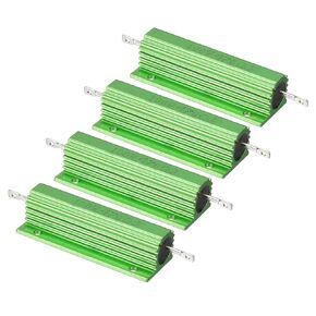 PATIKIL 100W 0.33 Ohm Aluminum Shell Resistor, 4 Pack Aluminum Housing Resistor Housed Case Wirewound Resistors Screw Tap Power Resistor 5% Tolerance, Green