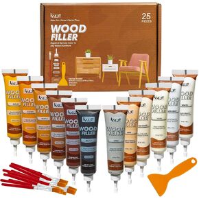Everything You Need Katzco Furniture Repair Wood Fillers - 25pcs - Plastic Scraper Scratches Paste - Stains, Scratches, Floors, Tables Scarpe - Repair Fillers Scrape Bulk Pack
