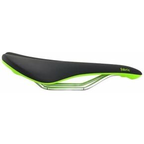 Fabric Scoop Elite Shallow Cro-Mo Rails Road MTB Saddle, Black and Green, VL1791
