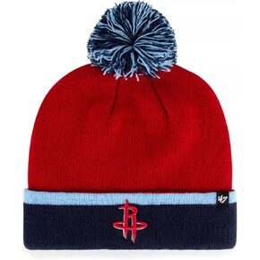 47 Houston Rockets Navy Blue Cuff Baraka Beanie Hat with Pom - NBA Fashion Cuffed Winter Knit Cap