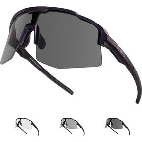 MOTIONVIEW Sports Photochromic Sunglasses Outdoor UV400 Men Women Cycling Running Baseball Softball Sports
