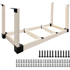2x4 Brackets Kit for DIY Overhead Garage Storage Rack(Actual 1.5" X 3.5"), DIY Ceiling Storage Kit for Garage, Organization Shelving, Adjustable Hanging Shelf, Black(with Screws)