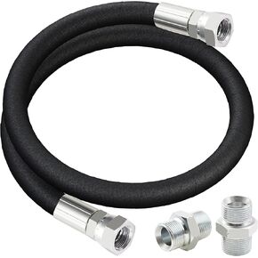 Compressor Jumper Hose 3/4" x 40"Length with 3/4" Rotate Male Connectors, 700PSI Rubber Compressor Hose
