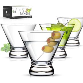 مجموعة نظارات Luna & Mantha Martini من 4 ، نظارات كوكتيل Martini STEMLOS