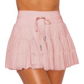 Women's Pleated Skirt High Waisted Ruffle Tennis Skirts Sports Skater Running Skorts with Shorts Pockets