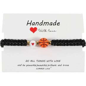Basketball Soccer Bracelet Gifts for Men Women Black Adjustable Cool Basketball Gift Basketball Soccer Party Favors Graduation Birthday Gifts For Teens Teams Players Brother