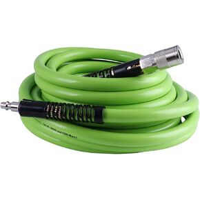 Air Hose 3/8 in. x 100 ft., Heavy Duty, Lightweight, Kink Resistant, Hybrid Air Compressor Hose with 1/4 in. Male Fittings, 300 PSI