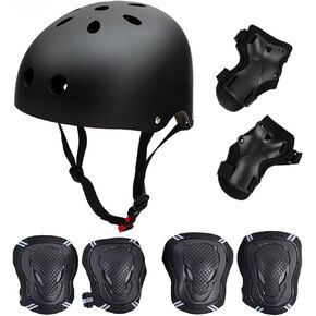 Besmall Adult Skateboard/Skates Helmet.Bike Helmet Protective Gear Set,Roller Skating Cycling Sports Protective Gear Pads for Youth Men Knee Elbow Wrist Pads