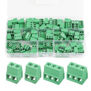 80pcs 2 Pin 3 Pin 5.08mm/0.2inch Pitch PCB Screw Terminal Block Connector Assortment Kit