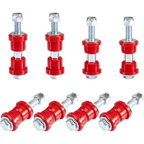 Club Car Ds Front Bushing Kit With Screw Nut,Golf Cart Front Lower Sprinng & Upper A Arm Bushing Sleeves Kit Fit for 1992-Up Club Car DS,GolfCart Suspension Replace Parts Red/8Pcs