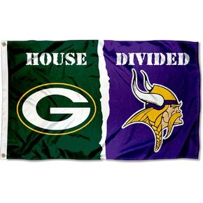 WinCraft Packers and Vikings House Divided Flag