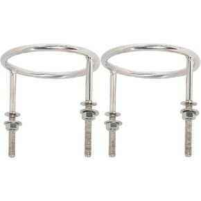 NovelBee 2pcs Boat Ring Cup Holder,Polished 316 Stainless Steel Single Ring Cup Drink Holder for Boat Marine Yacht RV Truck