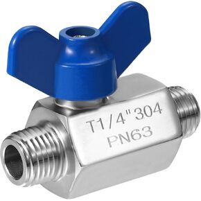 PATIKIL Mini Ball Valve 1/4" NPT Thread Female, 304 Stainless Steel Shut-off Valve for Water Oil Gas Plumbing Fitting, Silver