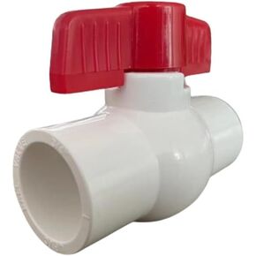 PVC Ball Valve 1/2" 3/4'' 1'' Water Pipe Cut-Off Valve, Socket x Socket, Used for Cold Water Supply, Sewage Pump, Water Pipeline and Irrigation System Water Pipe Ball Valve. (1Pacs, 3/4'')