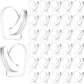 36 Pieces Clear Adhesive Wall Hooks for Hanging, Transparent Reusable Sticky Hooks Small Seamless Hooks Command Hooks for Kitchen Bathroom Bedroom Office