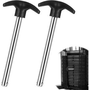 2 Pcs Weight Stack Pin, Pin Tensile 3/8 Diameter 4.2 Inch Locking Space Gym Drop Set Weight Machine Pin Weight Stack Replacement Pin for Universal Home Gym Exercise Machine Accessories