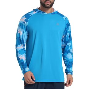 Men's UPF 50+ Sun Protection Hoodie Shirts Long Sleeve Rash Guard Fishing Hiking SPF UV Shirt Quick Dry