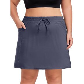 COOTRY Women's Plus Size Golf Skorts with Pockets Built-in Shorts Active Skirts for Tennis Pickleball Running Gym