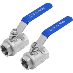 2PCS Ball Valve Stainless Steel 1/2 Inch NPT Ball Valve Stainless Steel 304 Heavy Duty for Water, Oil, and Gas